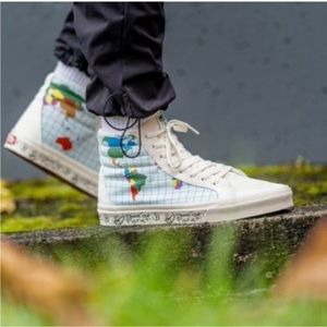 Vans Off the Wall Sk8-Hi Resissue Save our Planet Unisex High Tops - 8W, 6.5M